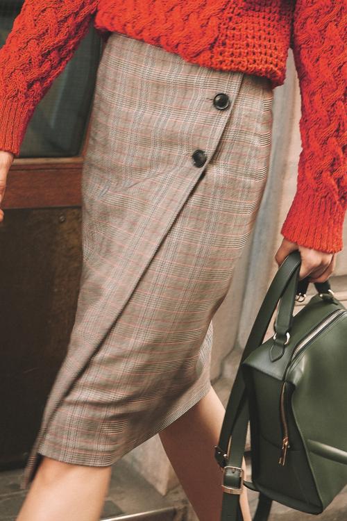  EKOSE DESENLİ MİDİ BOY PAMUKLU ETEK