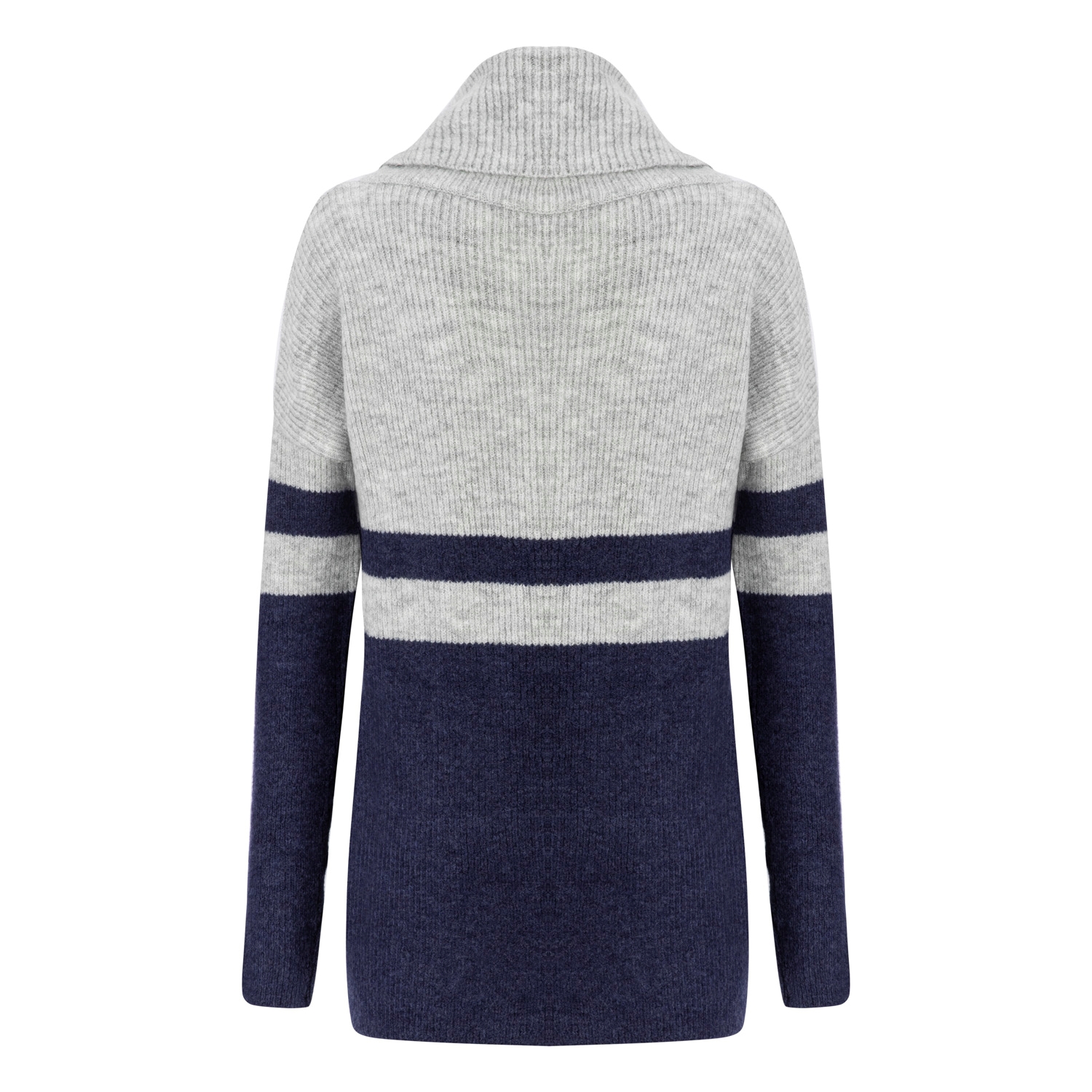 ÖRGÜ DESENLİ DEGAJE YAKA KAZAK