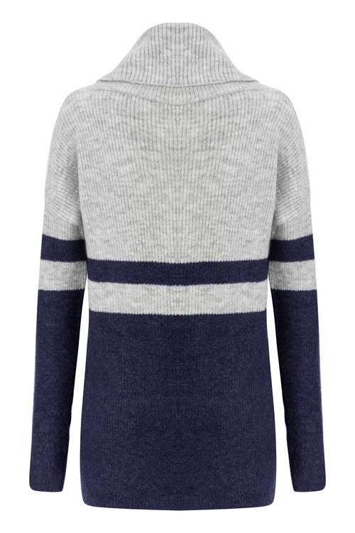  ÖRGÜ DESENLİ DEGAJE YAKA KAZAK