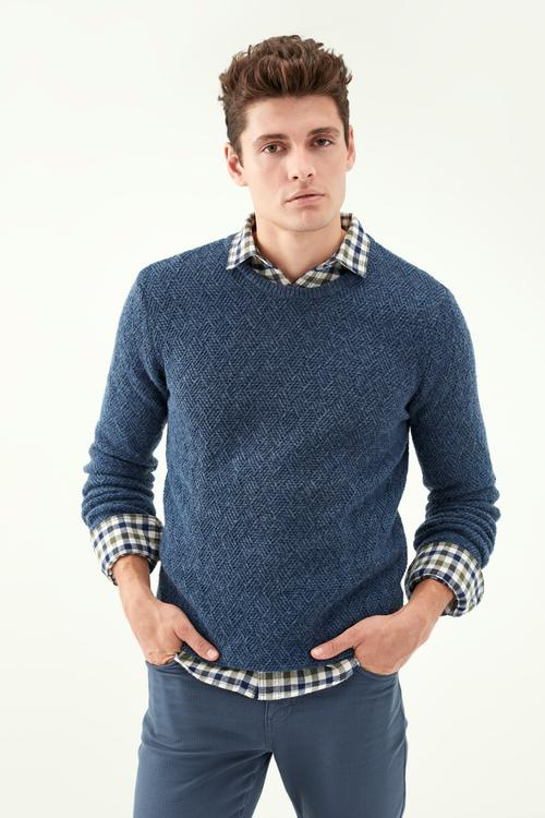  ÖRGÜ DESENLİ YUVARLAK YAKA KAZAK