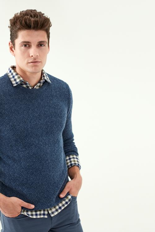  ÖRGÜ DESENLİ YUVARLAK YAKA KAZAK