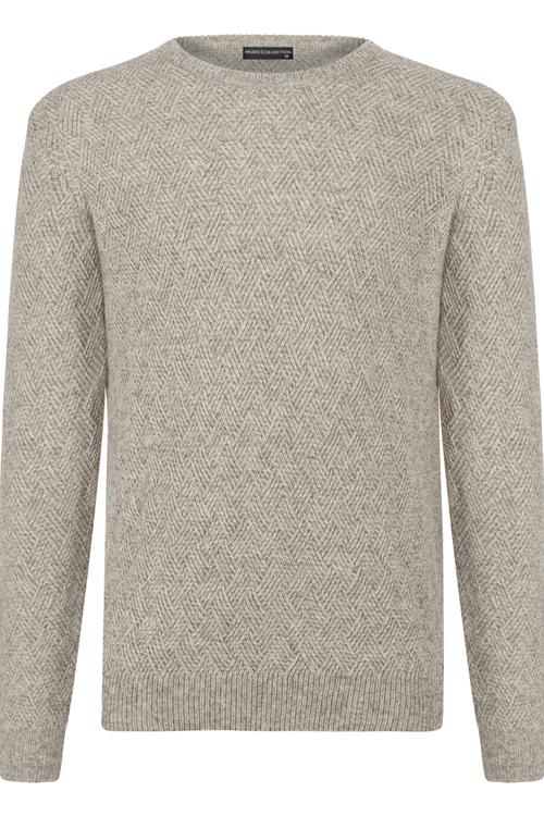  ÖRGÜ DESENLİ YUVARLAK YAKA KAZAK