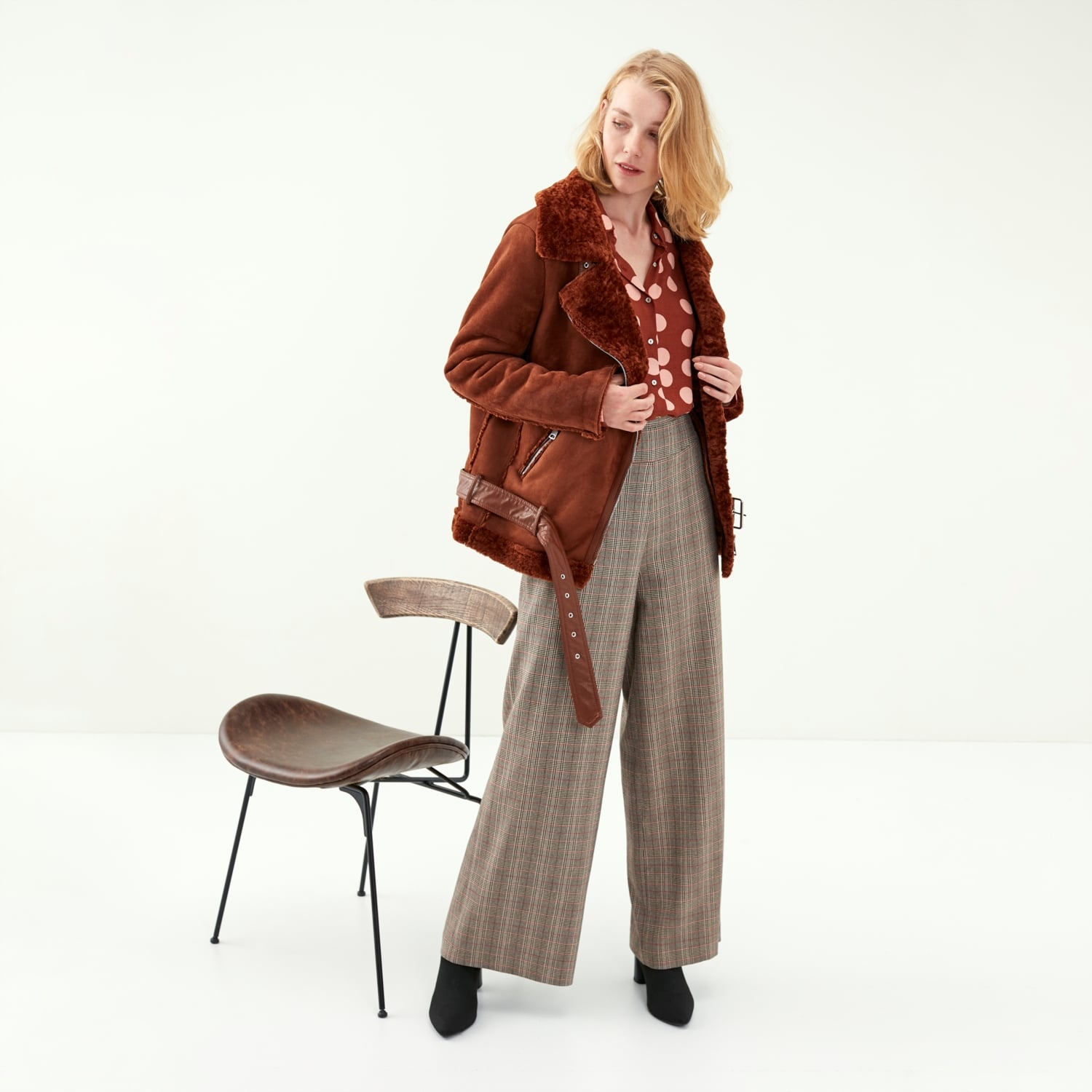 KÜRK YAKA BİKER MONT