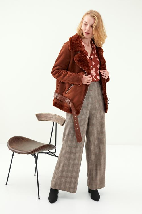  KÜRK YAKA BİKER MONT