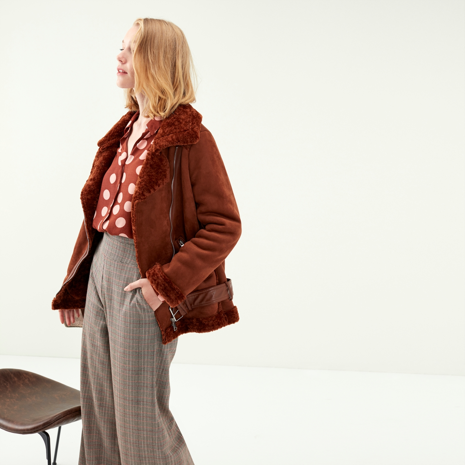 KÜRK YAKA BİKER MONT