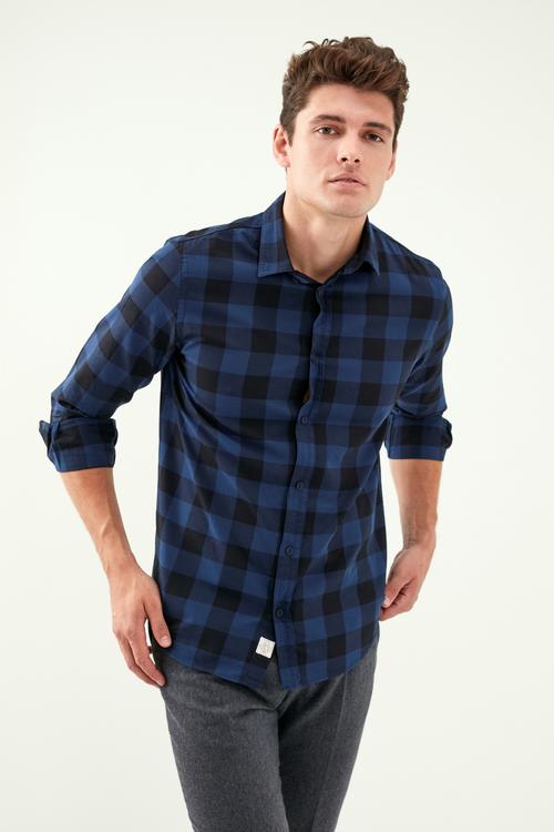  EKOSE DESENLİ GABARDİN REGULAR CASUAL GÖMLEK