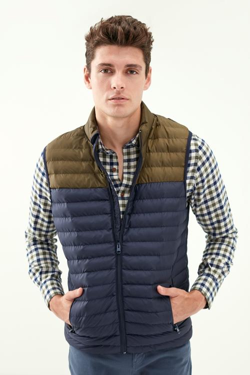  İKİ RENKLİ KAPİTONELİ ŞİŞME YELEK