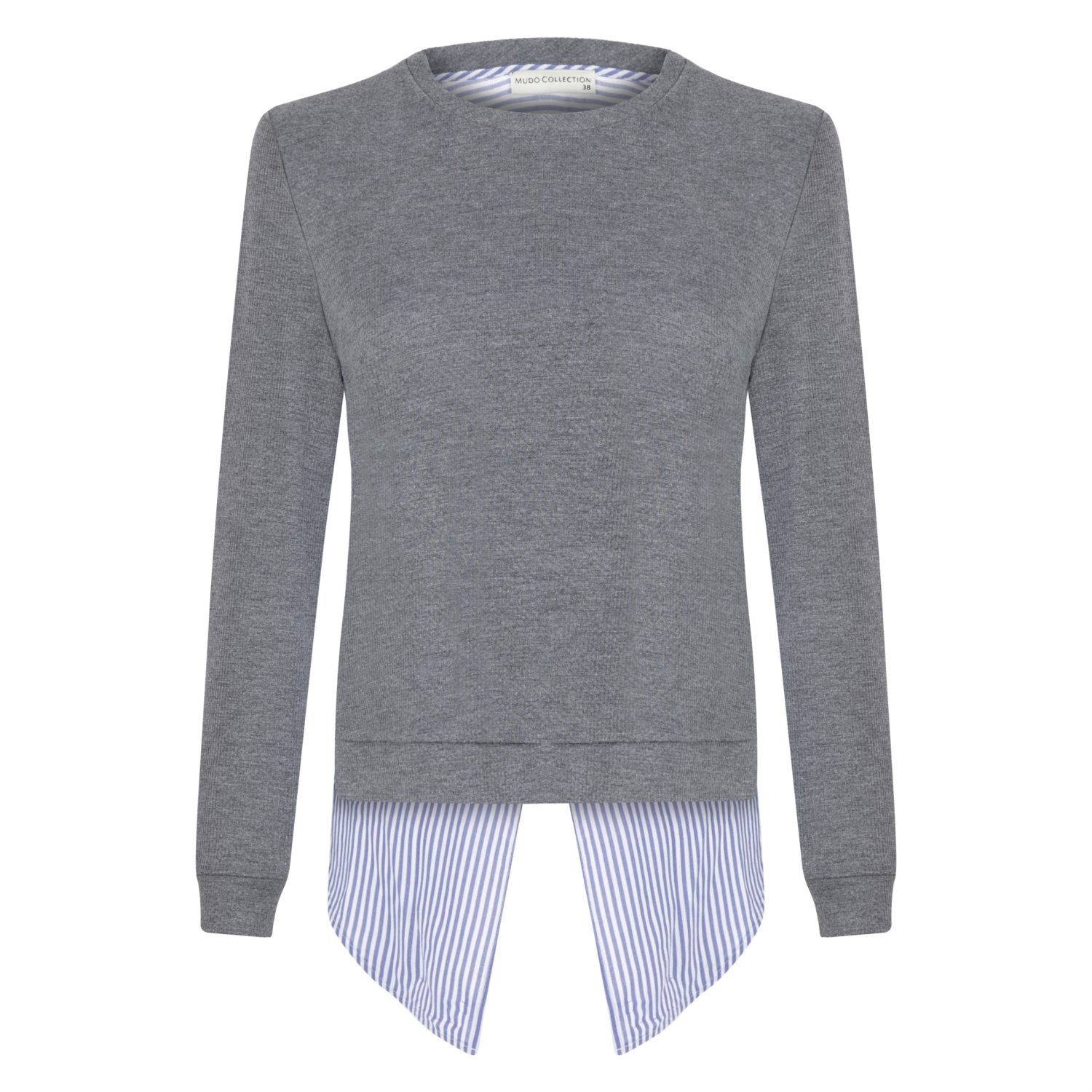 ARKASI YIRTMAÇLI BİSİKLET YAKA BLUZ