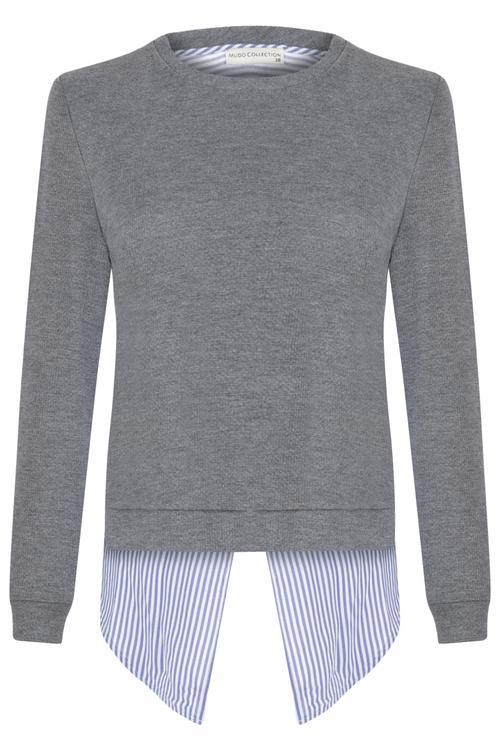  ARKASI YIRTMAÇLI BİSİKLET YAKA BLUZ