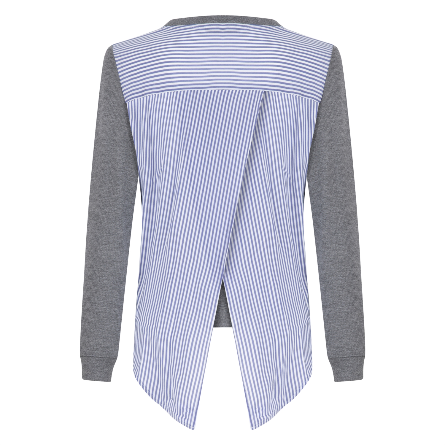 ARKASI YIRTMAÇLI BİSİKLET YAKA BLUZ