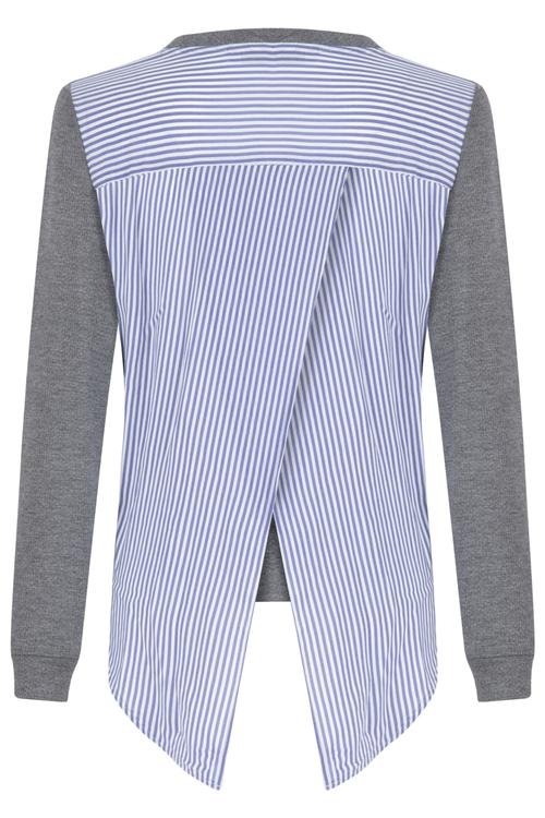  ARKASI YIRTMAÇLI BİSİKLET YAKA BLUZ