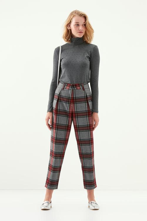  EKOSE DESENLİ HAVUÇ PANTOLON