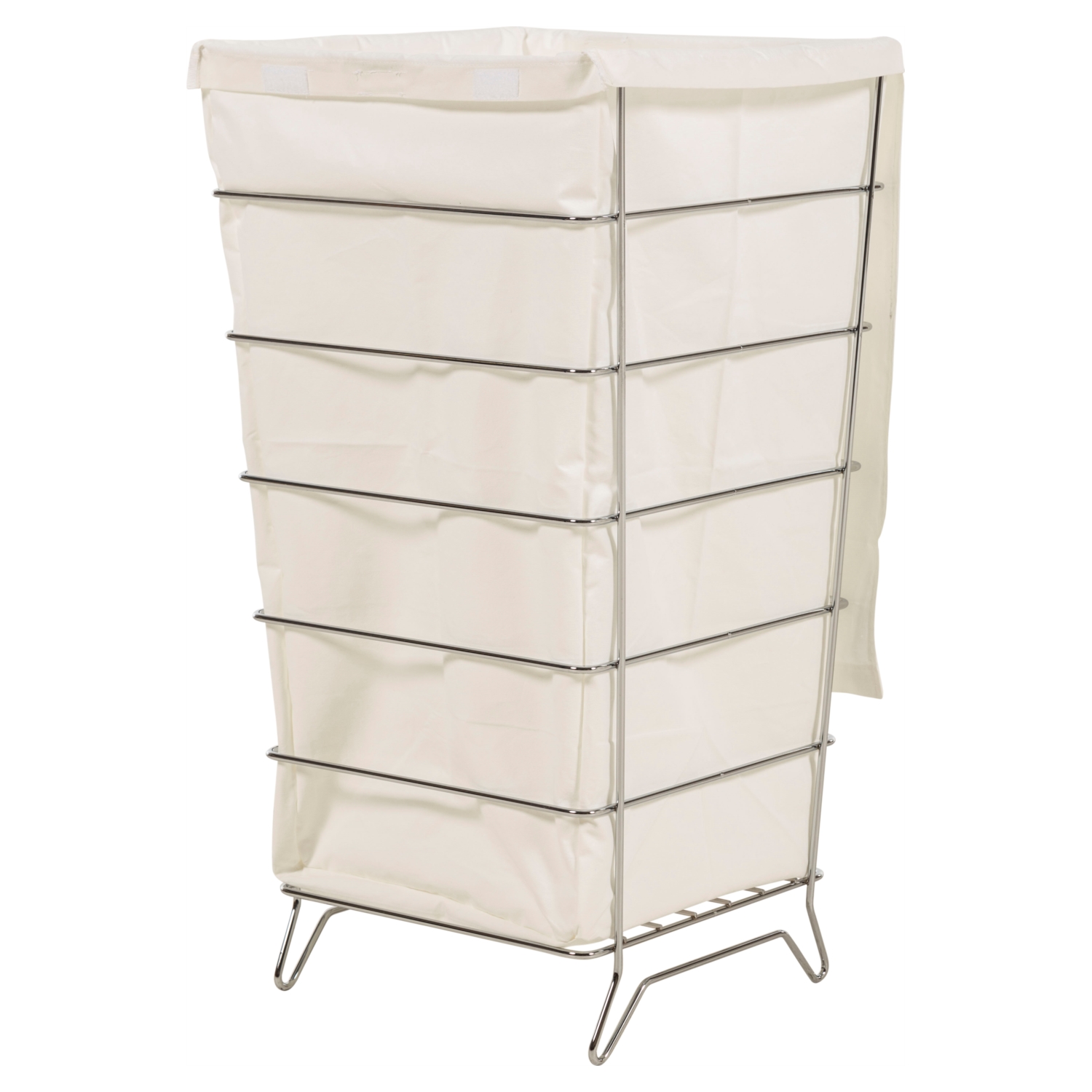 CHROME ÇERÇEVELİ BEYAZ ÇAMAŞIR SEPETİ TALL