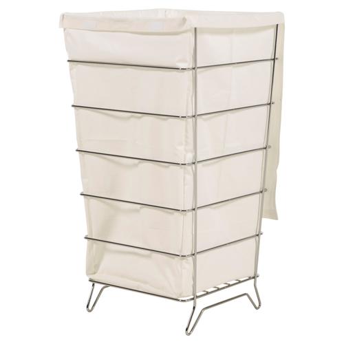  CHROME ÇERÇEVELİ BEYAZ ÇAMAŞIR SEPETİ TALL