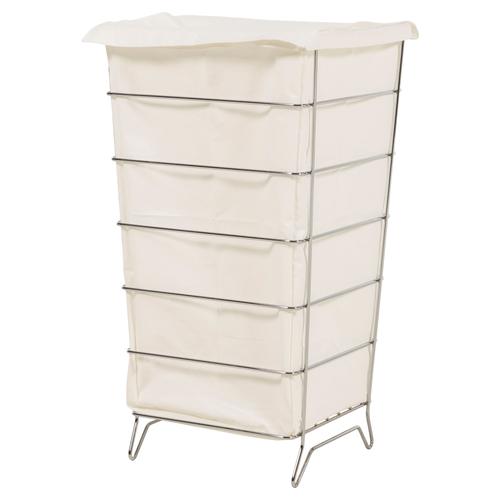  CHROME ÇERÇEVELİ BEYAZ ÇAMAŞIR SEPETİ TALL