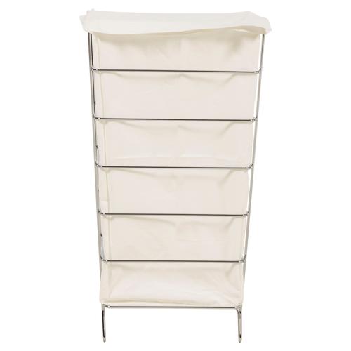  CHROME ÇERÇEVELİ BEYAZ ÇAMAŞIR SEPETİ TALL