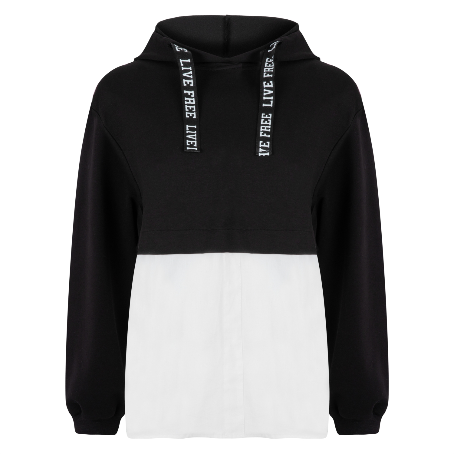 YAZILI İP DETAYLI ÖRME KAPÜŞONLU SWEATSHIRT