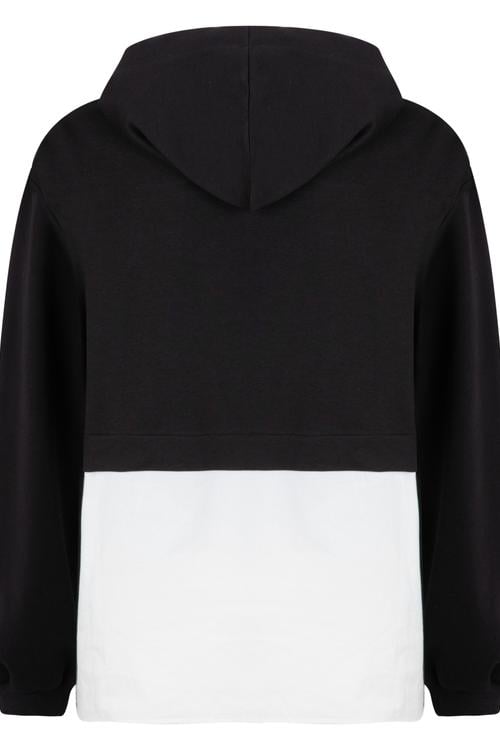  YAZILI İP DETAYLI ÖRME KAPÜŞONLU SWEATSHIRT