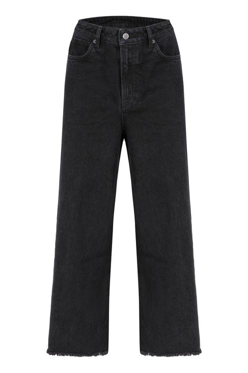  SIYAH YÜKSEK BEL CROP FLARE JEAN PANTOLON