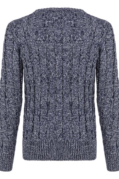  ÖRGÜ DETAYLI BİSİKLET YAKA KAZAK