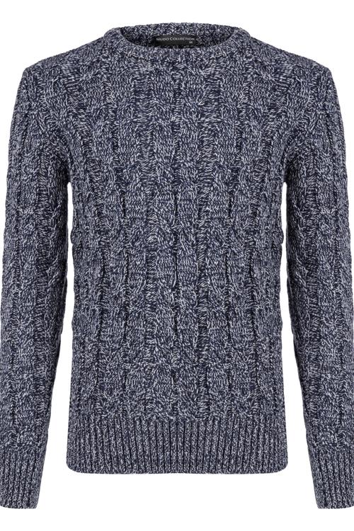  ÖRGÜ DETAYLI BİSİKLET YAKA KAZAK