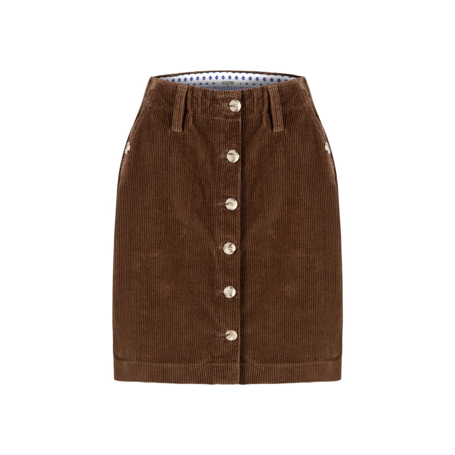 DÜĞME DETAYLI KADİFE MİNİ ETEK