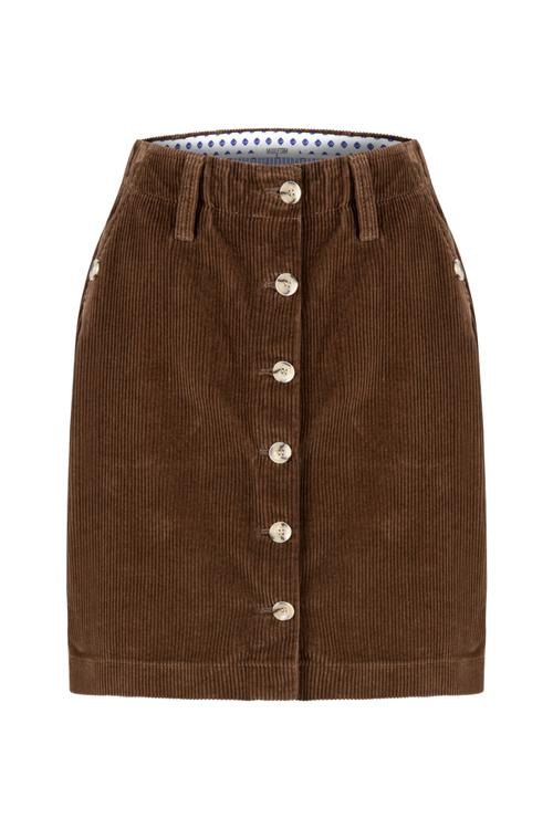  DÜĞME DETAYLI KADİFE MİNİ ETEK