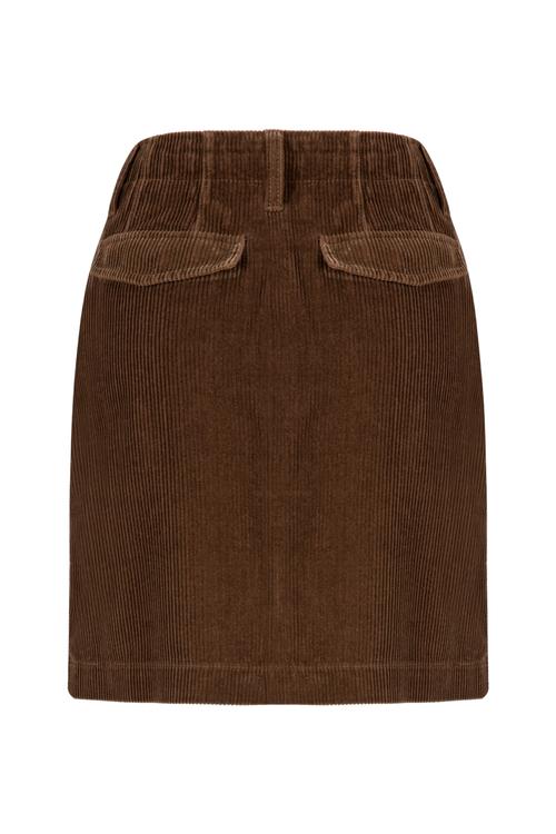  DÜĞME DETAYLI KADİFE MİNİ ETEK