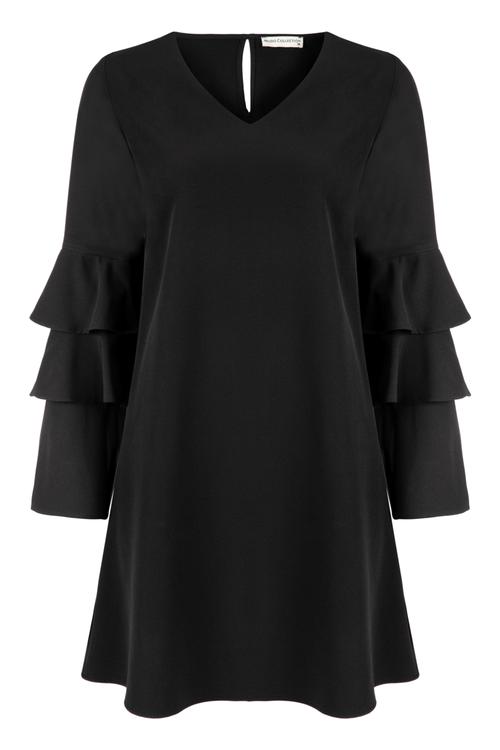  KOLLAR FIRFIRLI MİNİ BOY ELBİSE