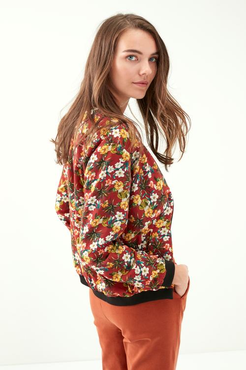  ÇİÇEK DESENLİ BOMBER CEKET