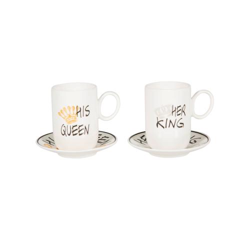 2'Lİ KAHVE FİNCANI SETİ KING&QUEEN