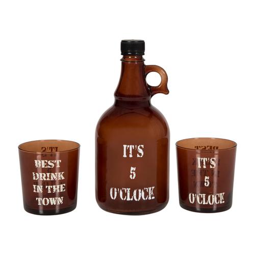  RETRO  ŞİŞE & 2 Lİ BARDAK SETİ