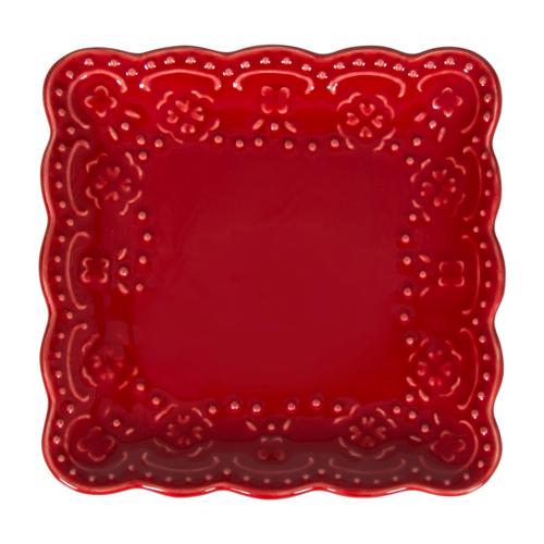  WINTER KARE TATLI TABAĞI KIRMIZI 13 CM