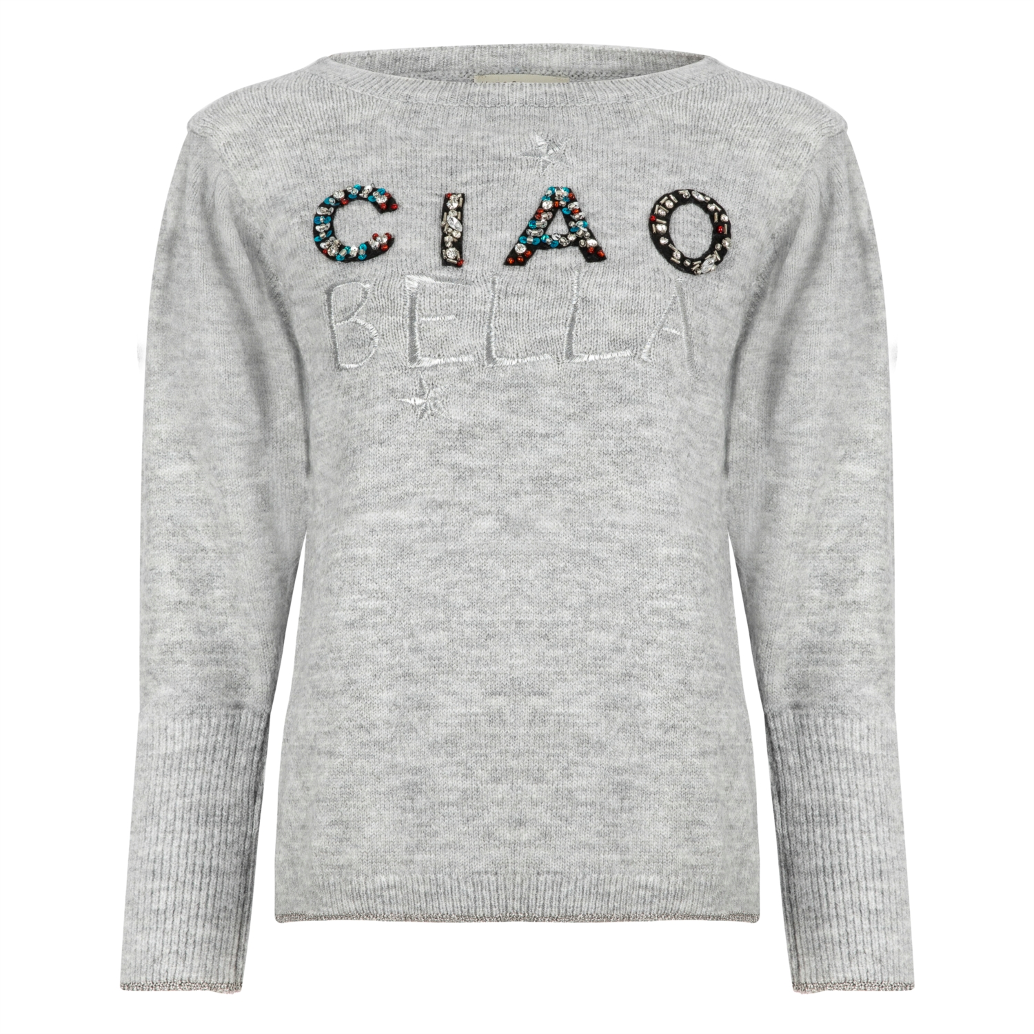 TAŞ İŞLEMELİ BİSİKLET YAKA KAZAK