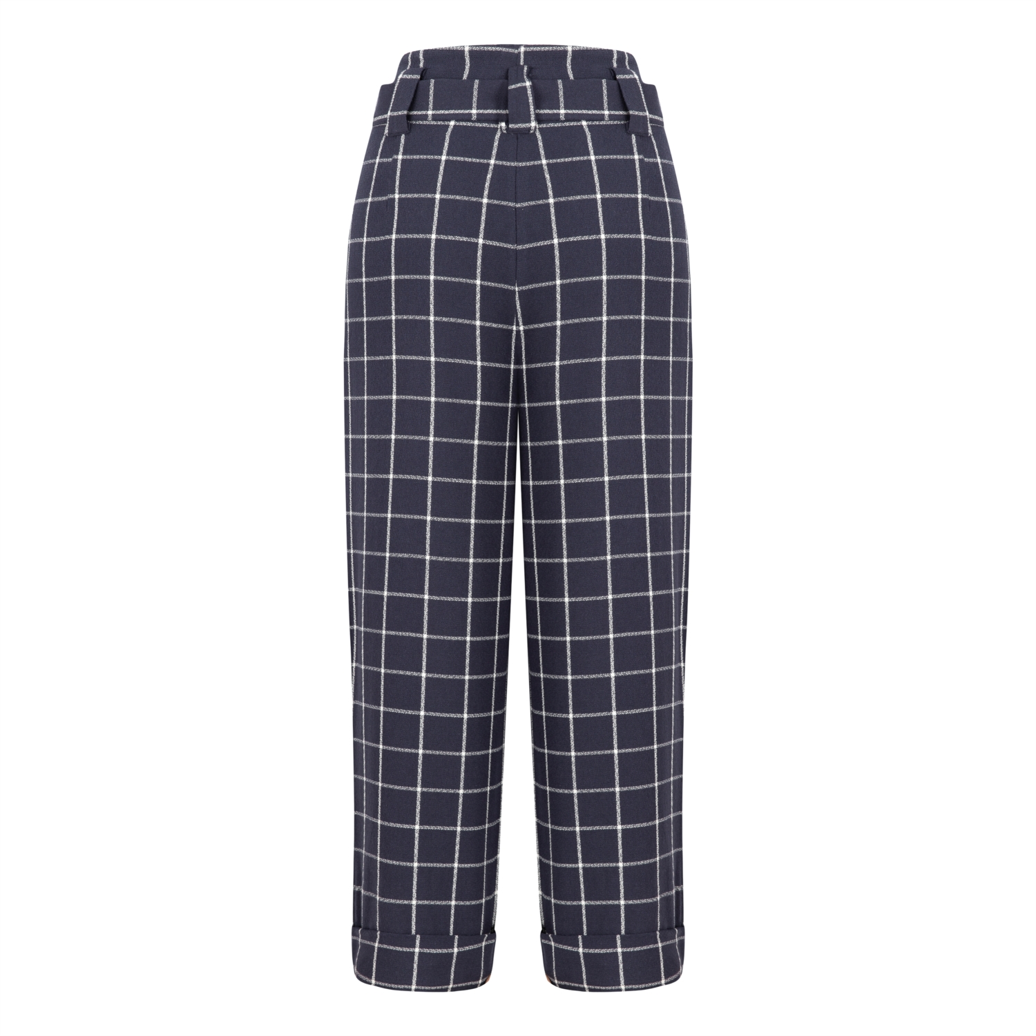 KARE DESENLİ BAĞLAMALI RELAX DOKUMA PANTOLON