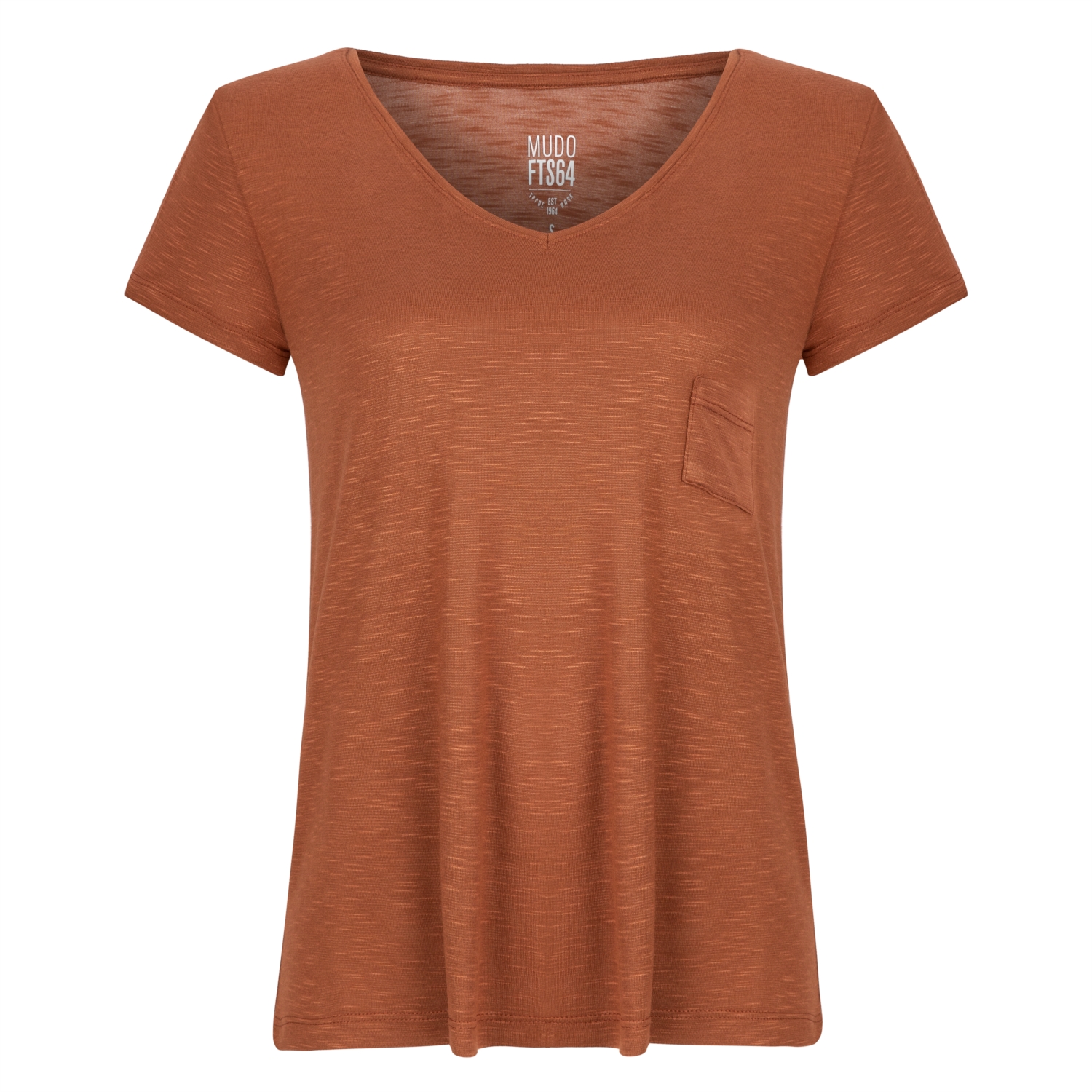 CEP DETAYLI V YAKA T-SHIRT