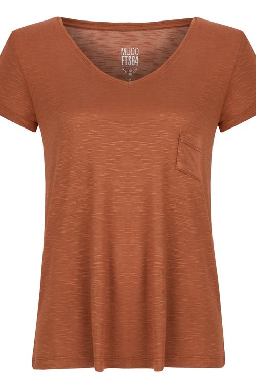  CEP DETAYLI V YAKA T-SHIRT