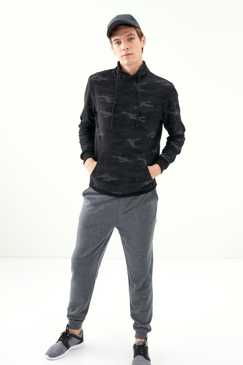  KAMUFLAJ DESENLİ DİK YAKA SWEATSHIRT