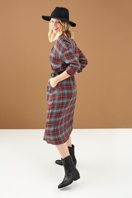  EKOSE DESENLİ MİDİ BOY A FORM ETEK