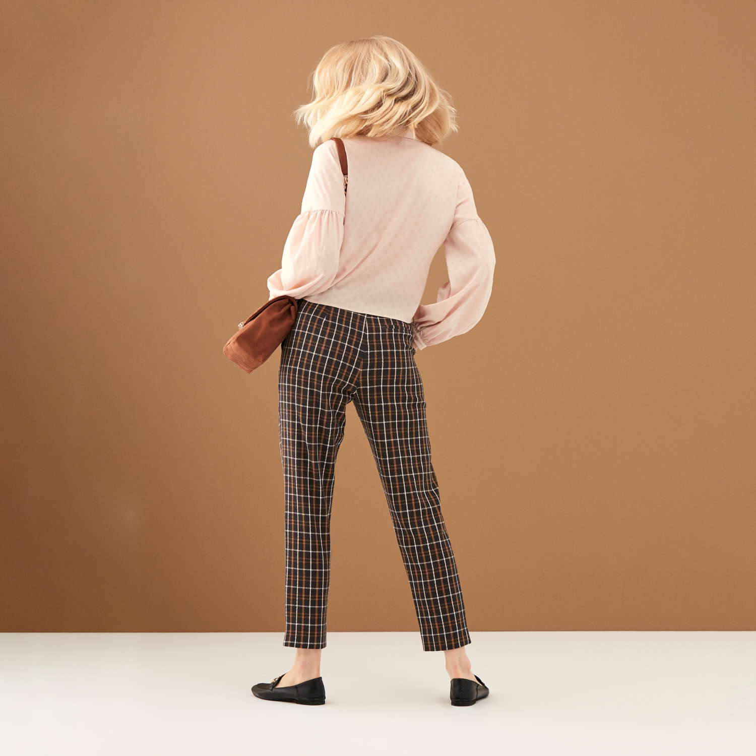 EKOSE DESENLİ STRAIGHT DOKUMA PANTOLON