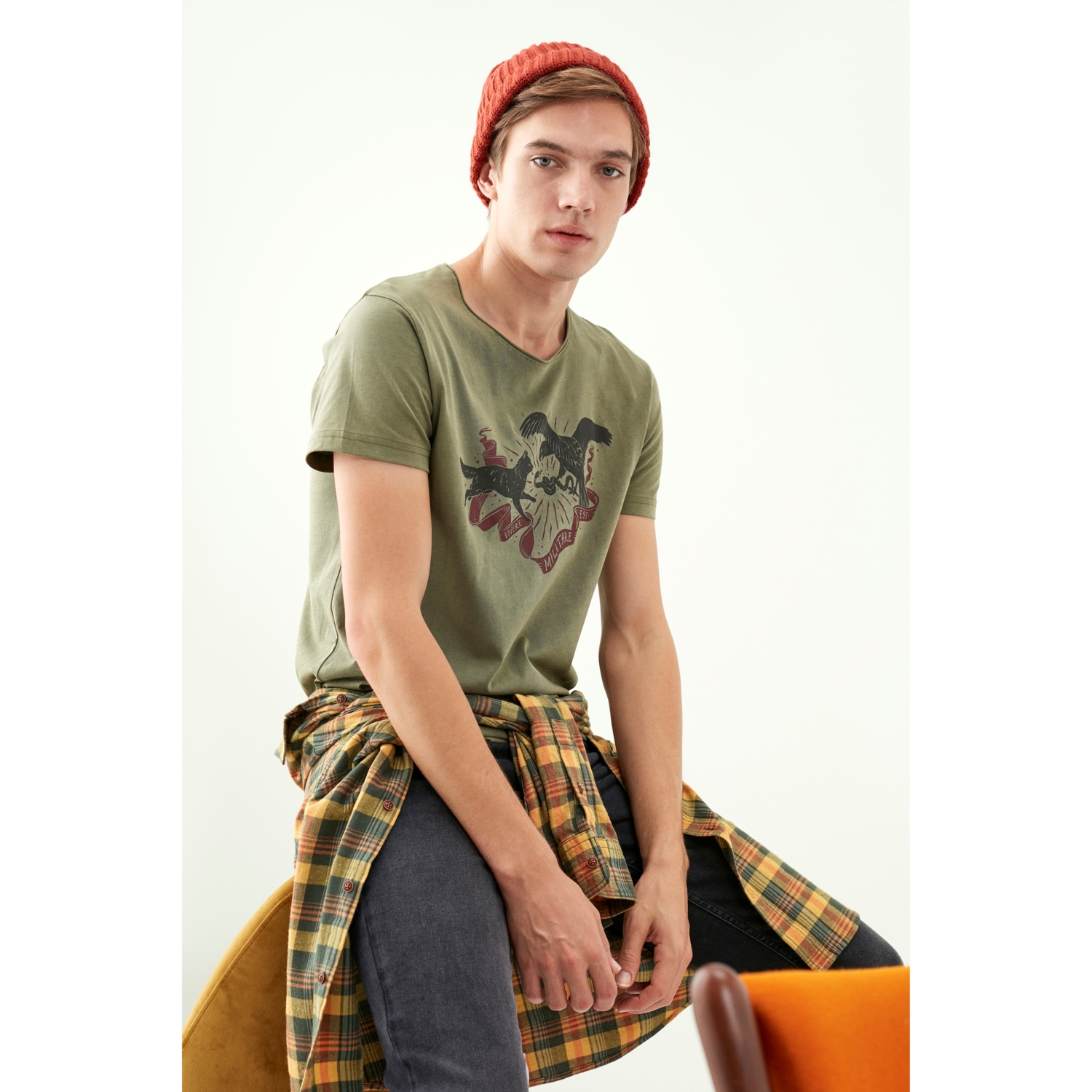 HAYVAN FİGÜRLÜ KISA KOLLU T-SHIRT