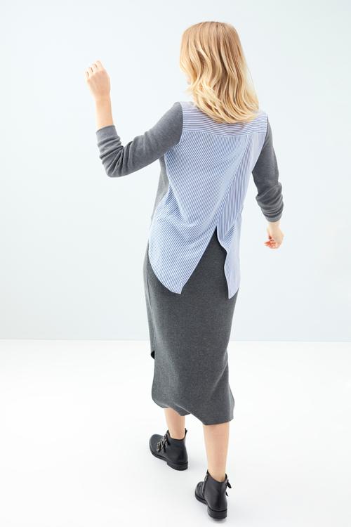  ARKASI YIRTMAÇLI BİSİKLET YAKA BLUZ