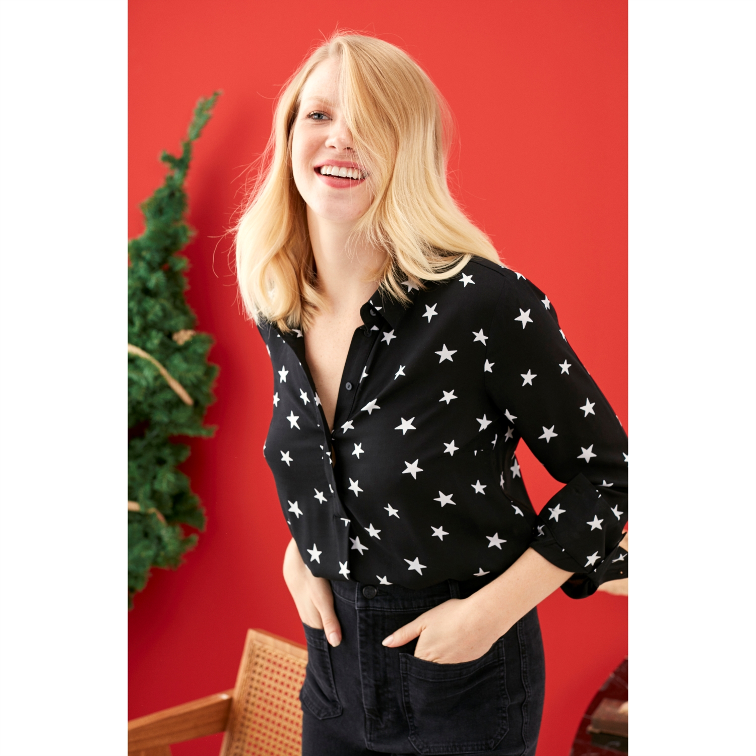 YILDIZ DESENLİ REGULAR BUSINESS GÖMLEK