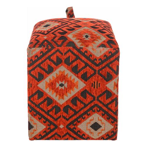  BOMMA PUF KIRMIZI KİLİM DESENLİ