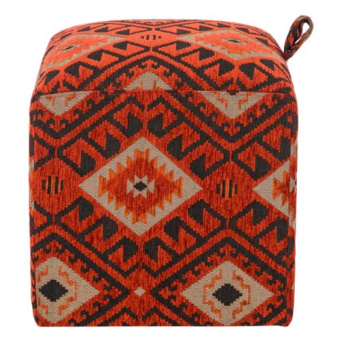  BOMMA PUF KIRMIZI KİLİM DESENLİ