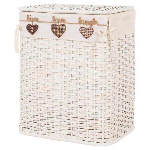  HEART BEYAZ ÇAMAŞIR SEPETİ DİKDÖRTGEN XL