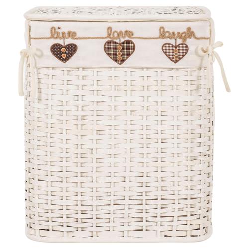  HEART BEYAZ ÇAMAŞIR SEPETİ DİKDÖRTGEN XL