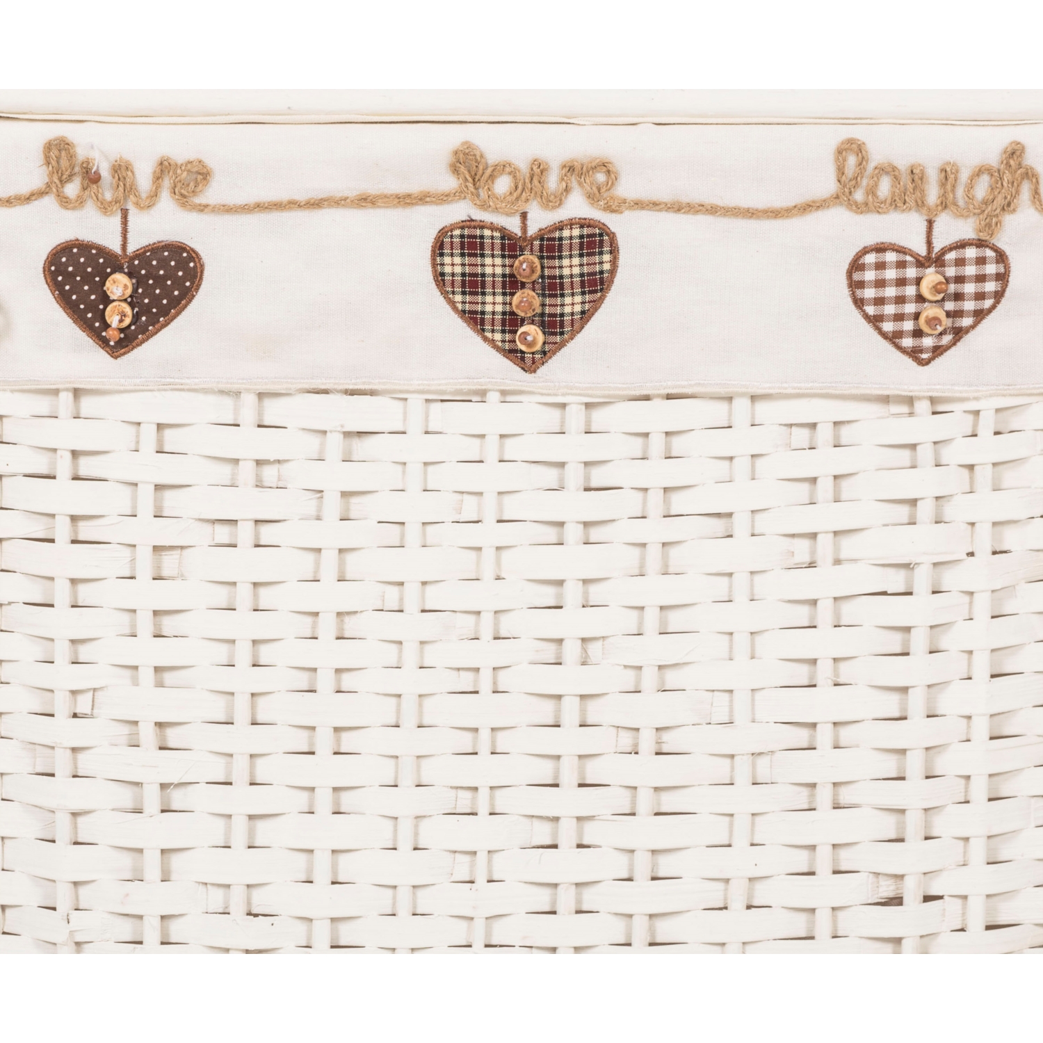 HEART BEYAZ ÇAMAŞIR SEPETİ DİKDÖRTGEN XL