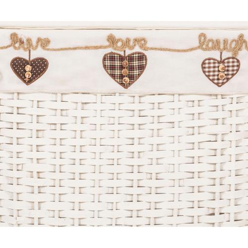  HEART BEYAZ ÇAMAŞIR SEPETİ DİKDÖRTGEN XL