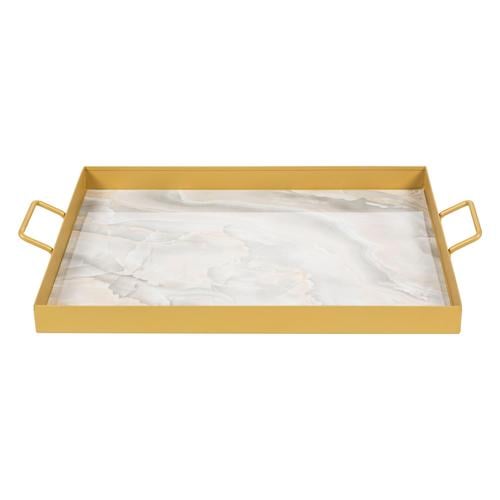  MERMER DESEN TEPSİ 40X30CM BEJ